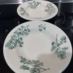 Elegant Green Floral Dinnerware 2 Bowls J.L. Pashmantier and Sons vintage